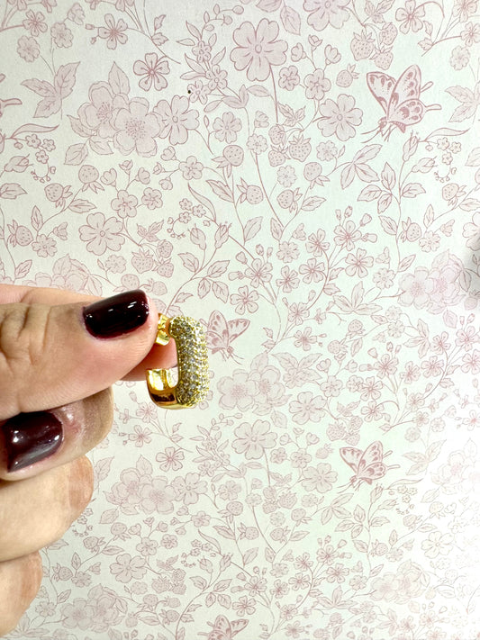 Aretes Aro con Microbrillos