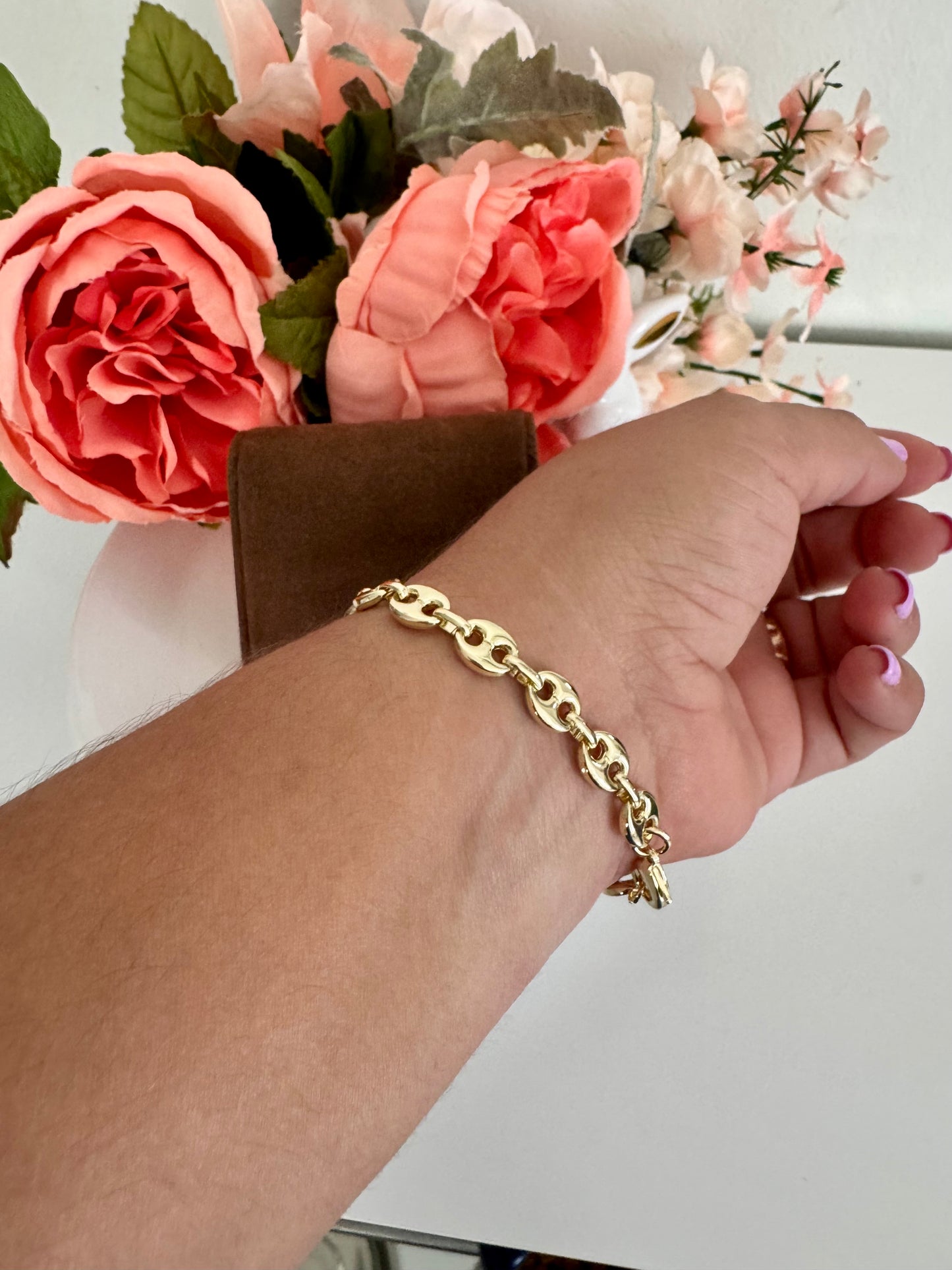 Pulsera estilo Gucci Mariner 4 mm – Bañada en oro de 18K