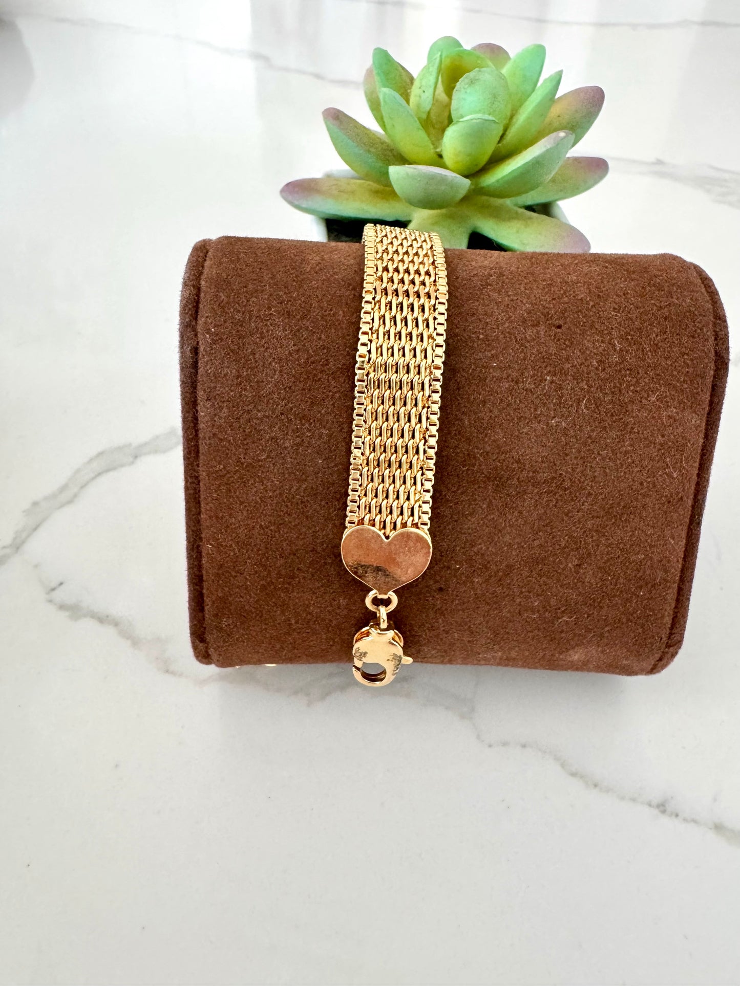 Pulsera de malla dorada – Bañada en oro de 18K