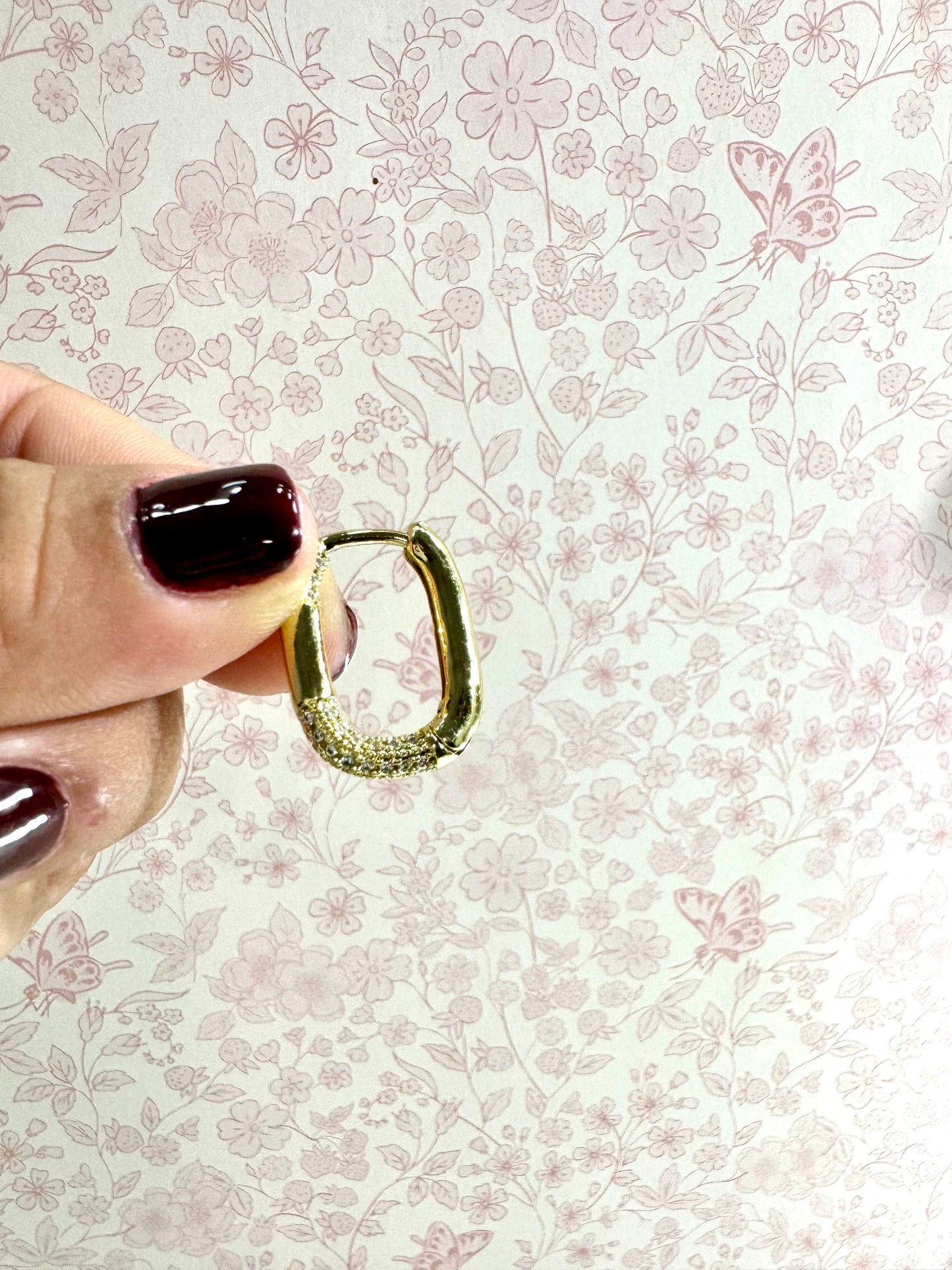 Aretes Rectangulares con Brillo