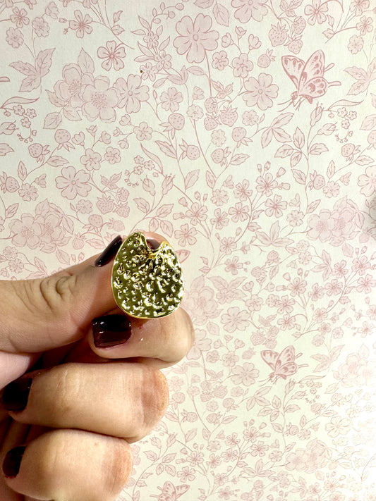 Aretes Dorados Textura Martillada