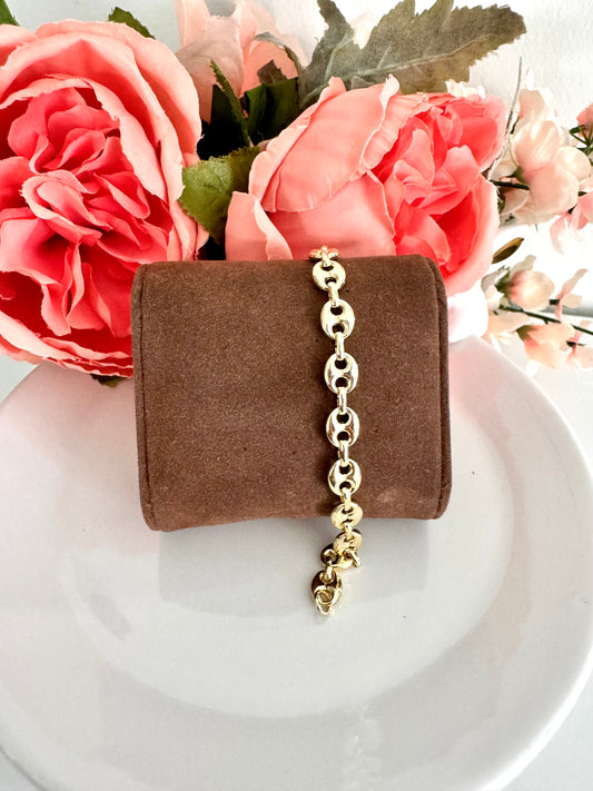 Pulsera estilo Gucci Mariner 4 mm – Bañada en oro de 18K