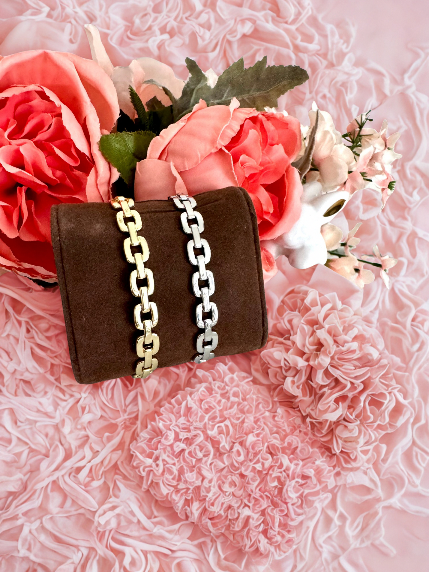 Brazalete estilo cadena tipo cuff – Bañado en oro de 18K