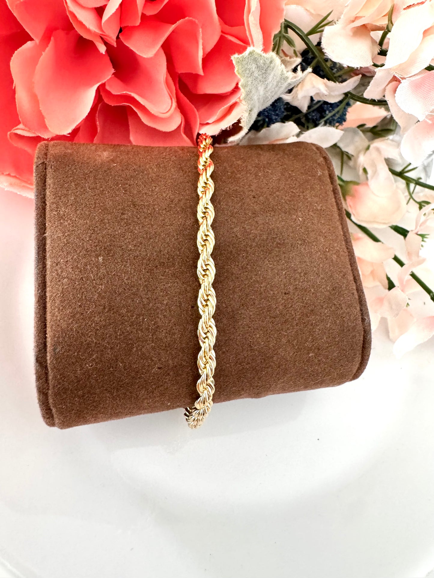Pulsera de cadena trenzada 3 mm – Bañada en oro de 18K