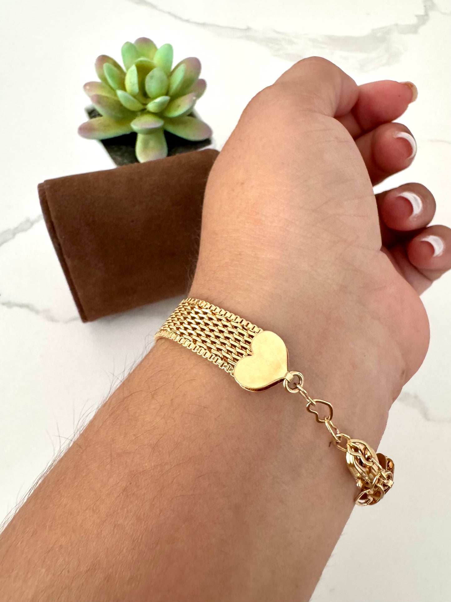 Pulsera de malla dorada – Bañada en oro de 18K