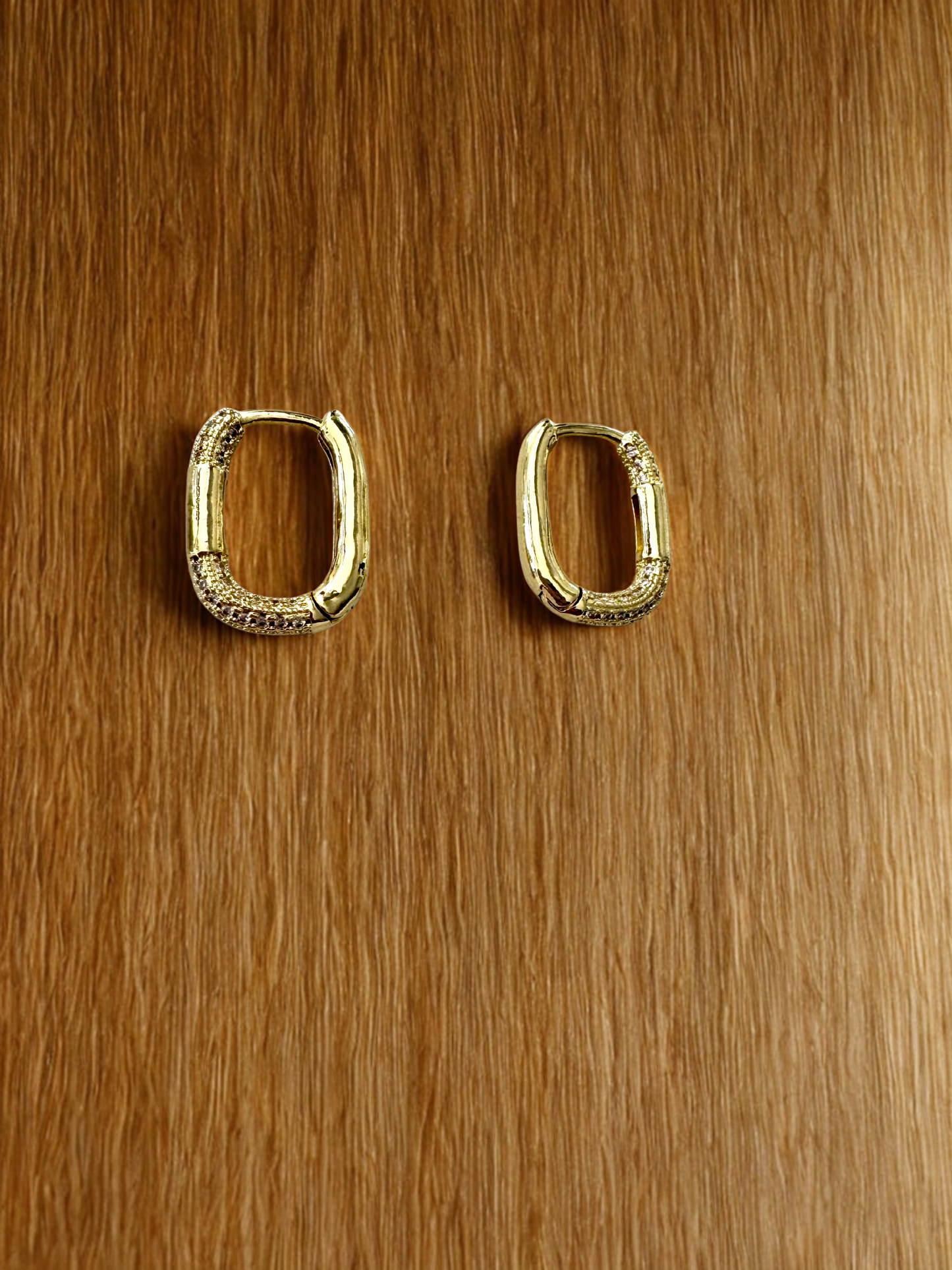 Aretes Rectangulares con Brillo