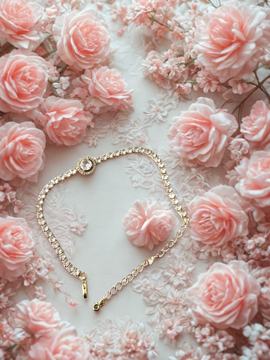 Pulsera de zirconias con Dije Central