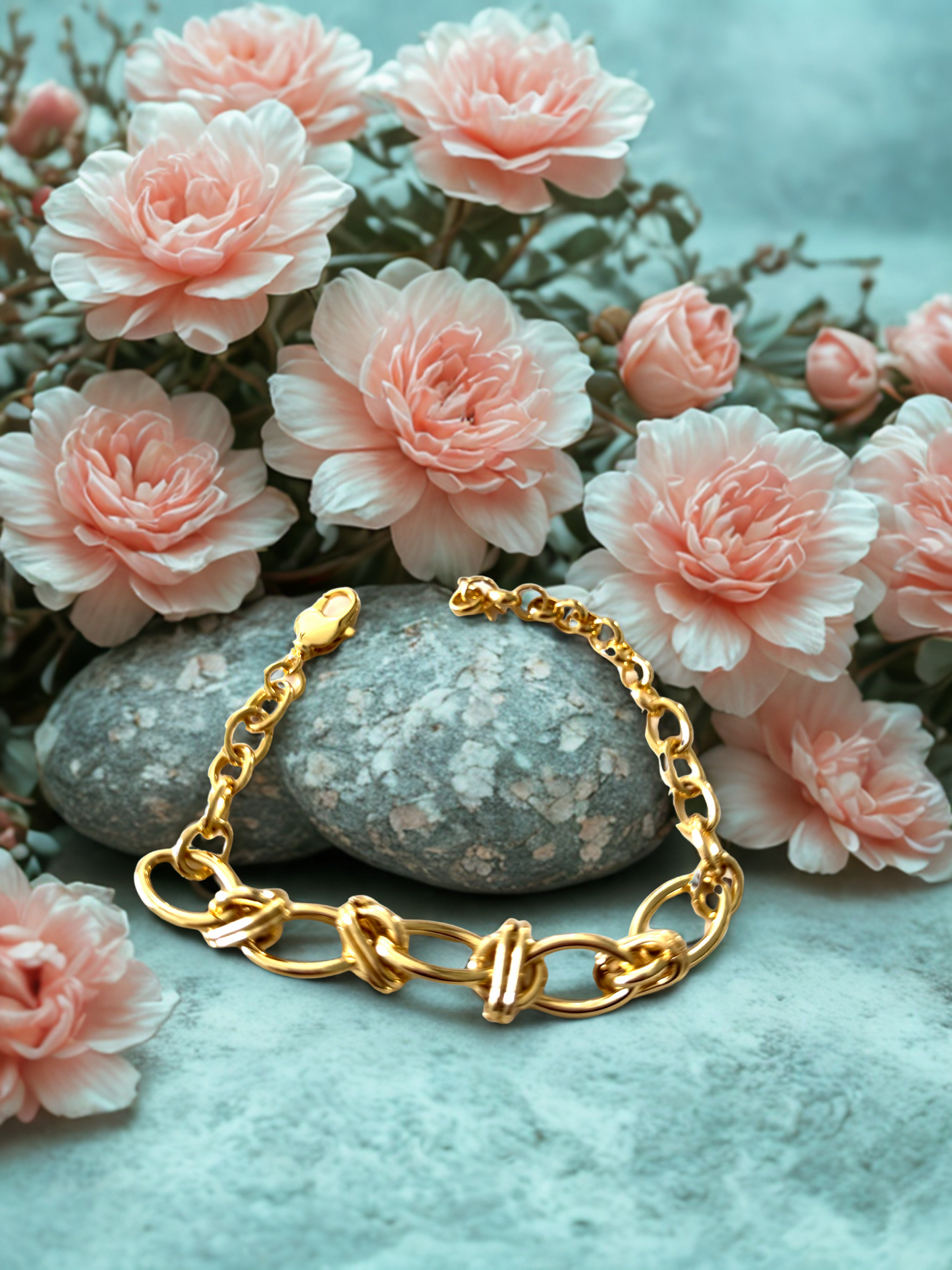 Pulsera Dorada de Nudos de Eslabones