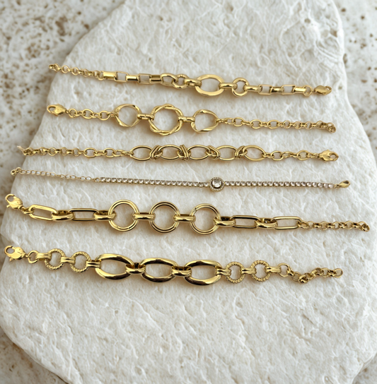 Pulsera de zirconias con Dije Central