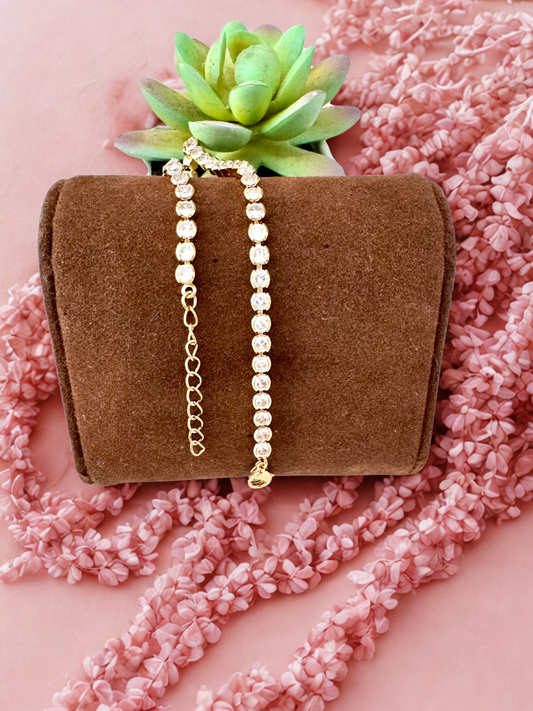 Pulsera tipo tennis con circonias redondas – 3 mm