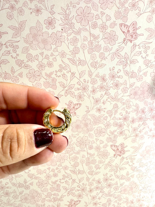 Aros Trenzados con Brillo