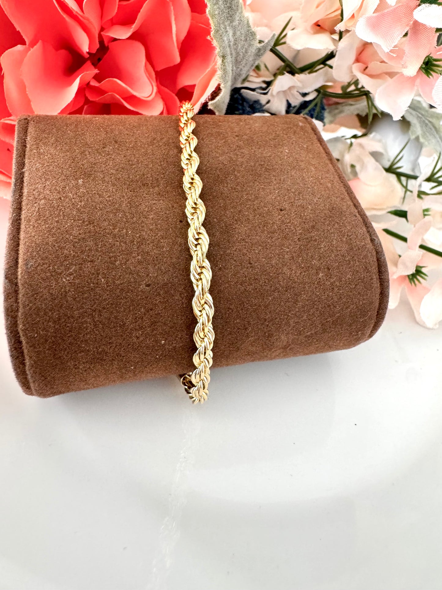 Pulsera de cadena trenzada 3 mm – Bañada en oro de 18K