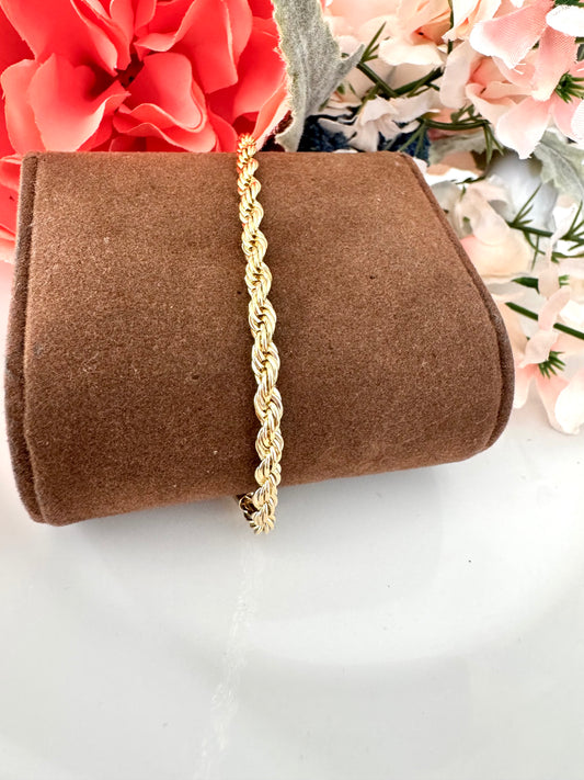 Pulsera de cadena trenzada 3 mm – Bañada en oro de 18K