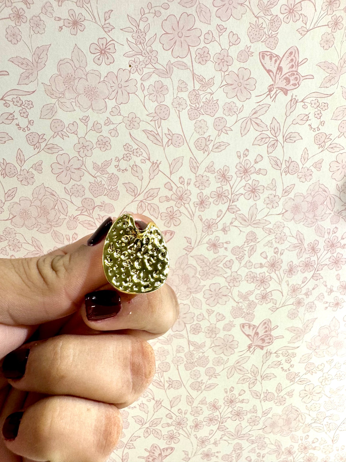 Aretes Dorados Textura Martillada