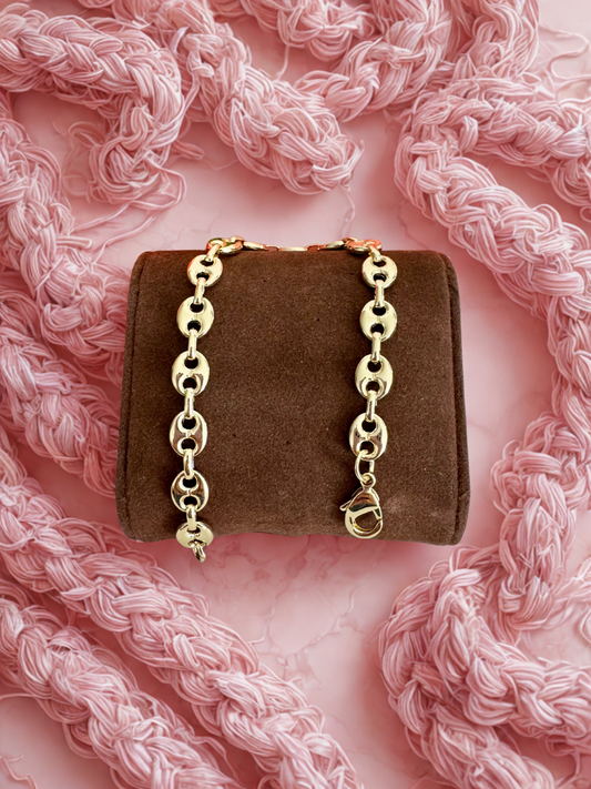 Pulsera estilo Gucci Mariner 4 mm – Bañada en oro de 18K