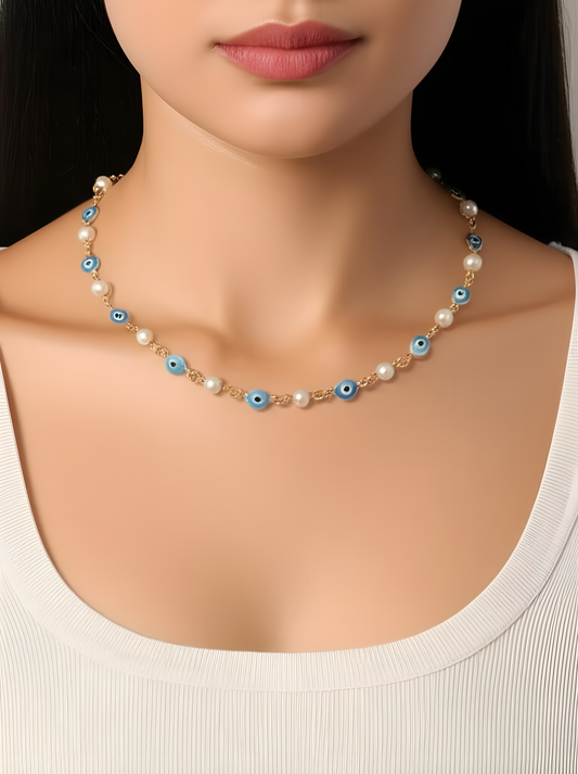 Evil Eye Choker Necklace con Circonias – Protección y Estilo