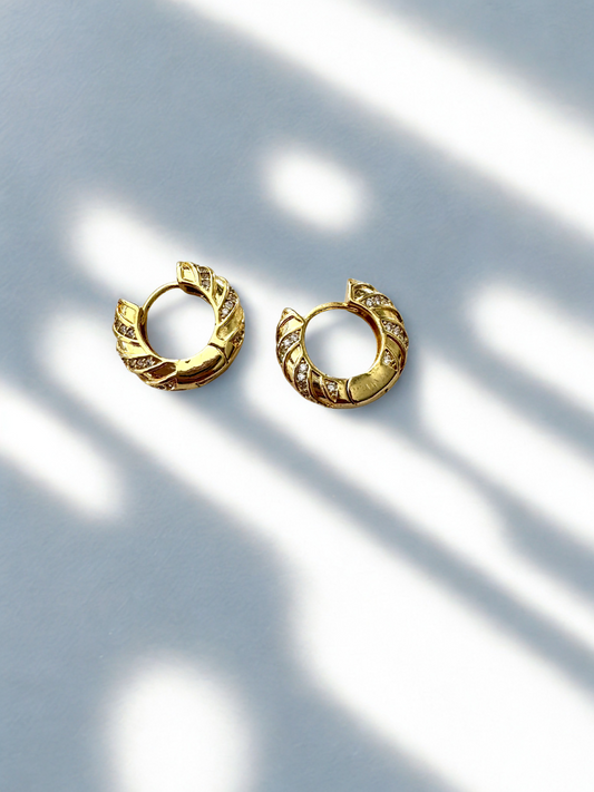 Aros Trenzados con Brillo