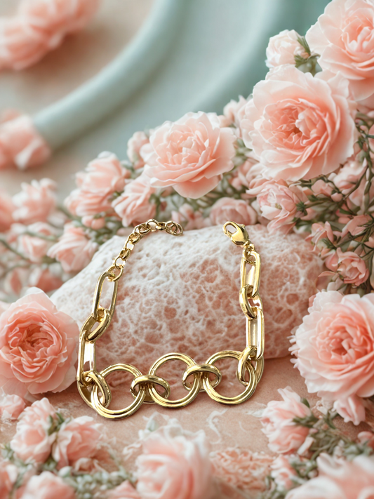 Pulsera Dorada de Eslabones